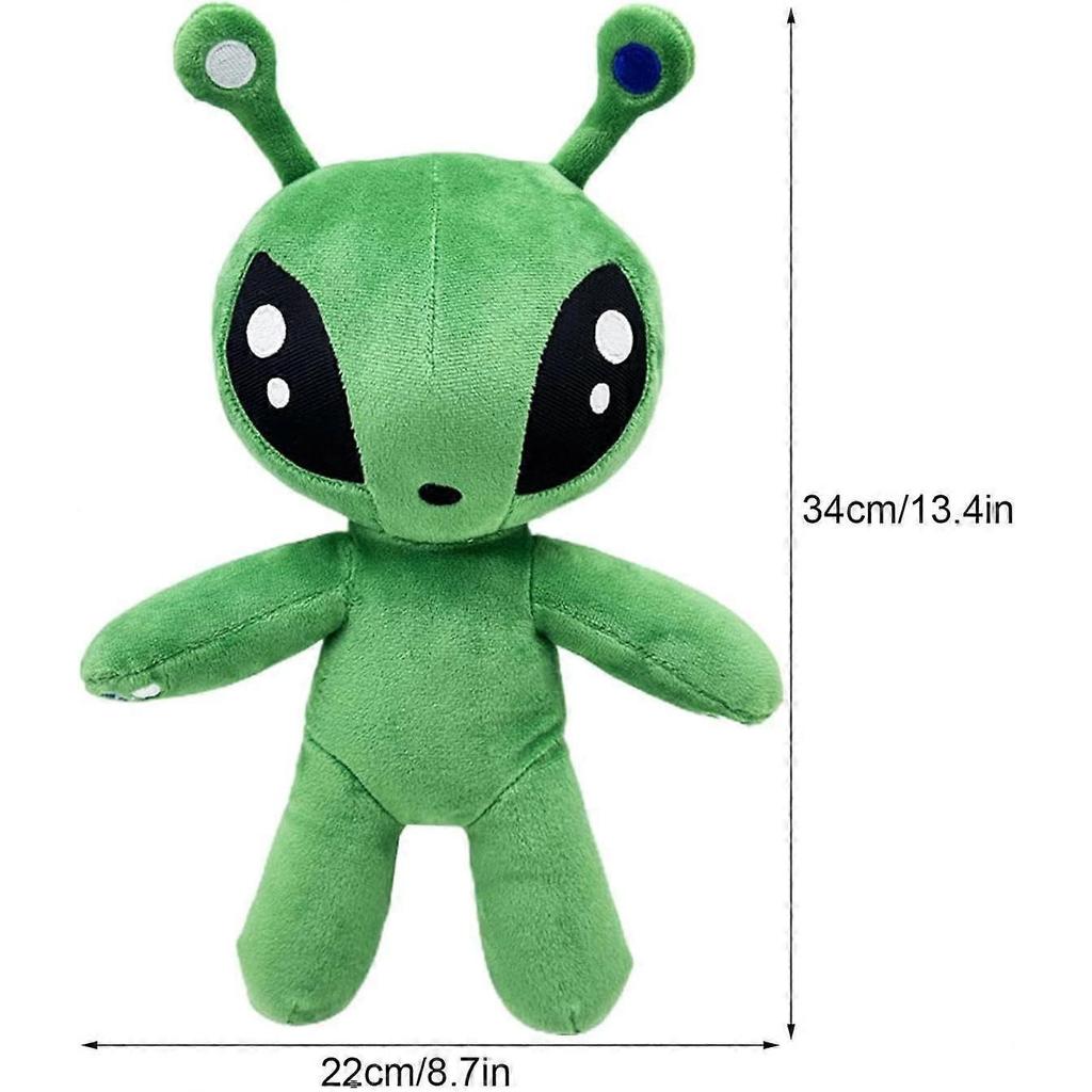 Zelený mimozemský plyšák 34 cm Mimozemská plyšová figurka, Kreslená mimozemská plyšová panenka, Plyšové polštáře s mimozemšťany, Měkký mimozemský plyš jako dárek pro děti