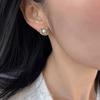 Korean silver-gray pearl stamen stud earrings 2025 niche light luxury temperament earrings and ear jewelry
