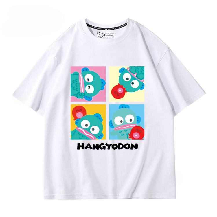 Hangyodon Harajuku kreativní vzor tričko pánské ležérní pohodlné letní 100% bavlna tričko trendy móda volné tričko