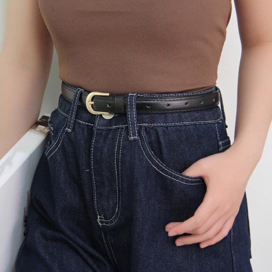 Women Belt Imitation Leather Adjustable Length Thin Belt Solid Color Dress Shirt Tops Waistband Fashion Accessories
