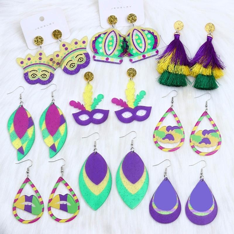Fashion Carnival Earrings Bohemian Colorful Dangle Drop Earrings Brazilian Sambas Dancer Ear Accessories Pendant Earrings