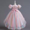 Klavier-Recital-Kleider für Mädchen, Geburtstags kleider, Kleider mit Puffärmeln für Kinder, Laufstegkleider für Blumenmädchen mit Schleppen