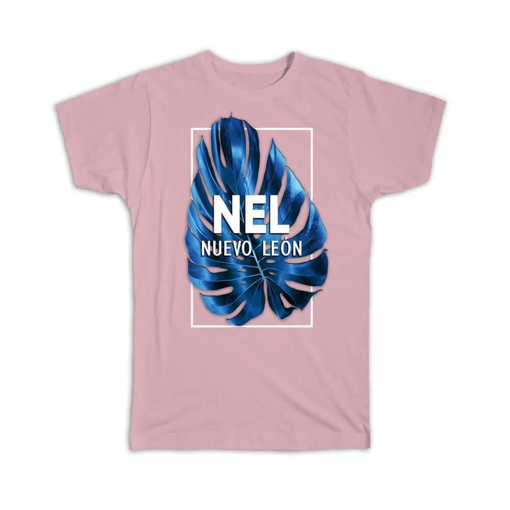 Gift T-Shirt : NLE Nuevo Leon Mexico Blue Leaf Mexican Expat Country 3XL