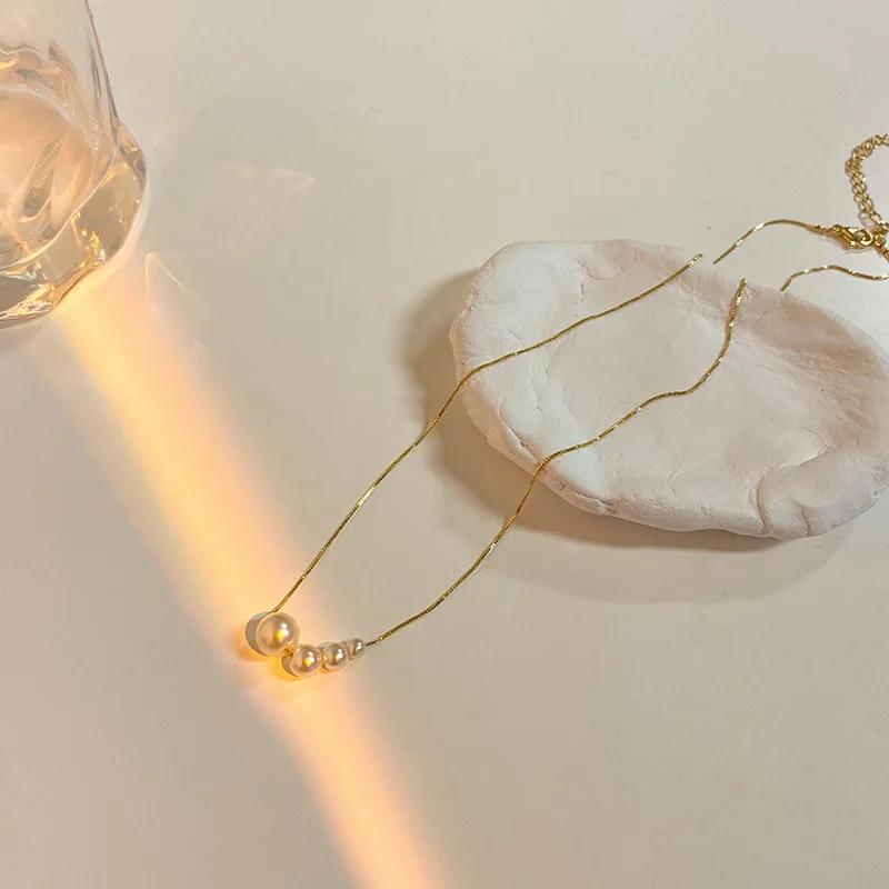 Trendy Four Imitation Pearl Choker Necklaces Girl Summer Luxury Simulated Pearl Pendant Clavicle Chain For Women Jewelry Gifts