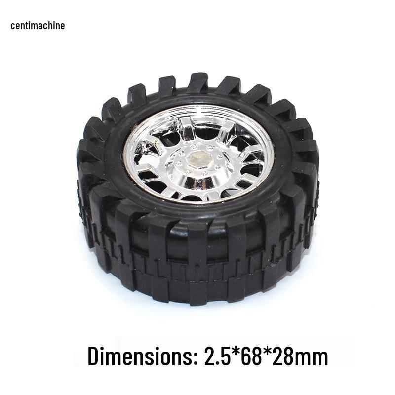 DIY Model Toy Car Wheels with 2mm Hole - Plastic Tires for Handmade Four-Wheel Drive Cars