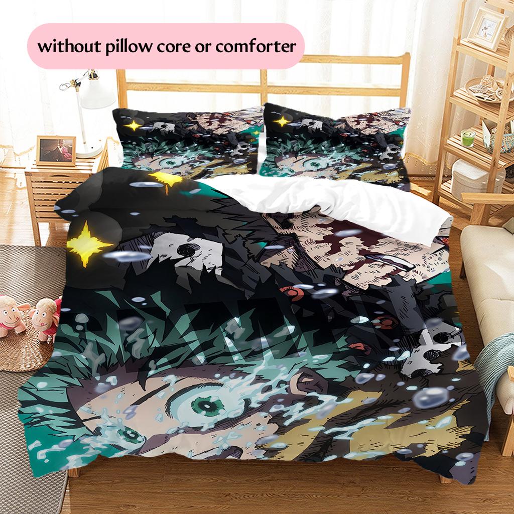 My Hero Academia Deku & Bakugo Bettbezug & Kissenbezüge, MHA Fan Schlafzimmer Bettwäsche, Perfektes Geschenk.chl