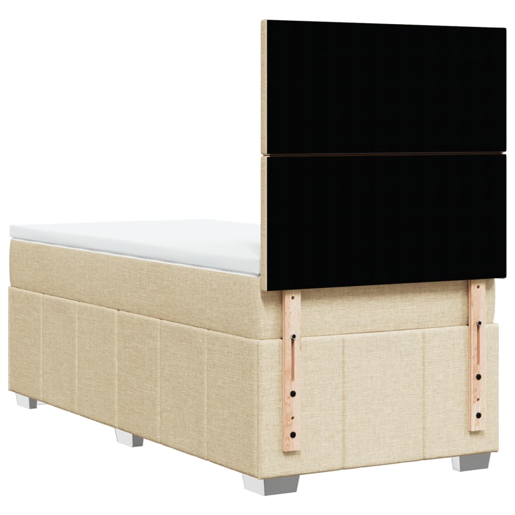 Vidaxl Letto Continentale Con Materasso, Crema, Tessuto, 80X200 Cm