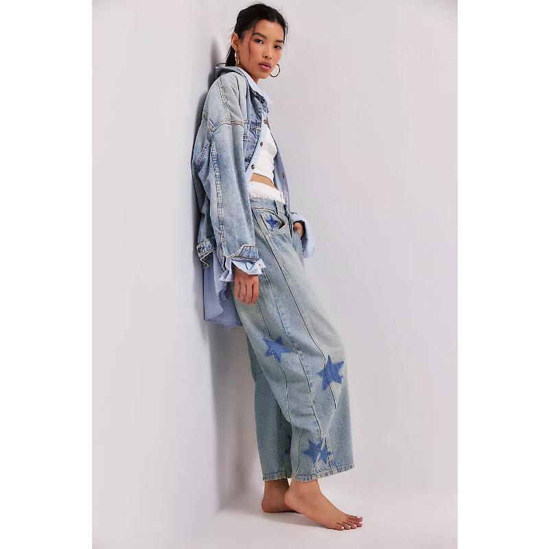 VEZFAA Women's Fashion Casual Flower Pattern Print High Waist Trousers Pants & Capris