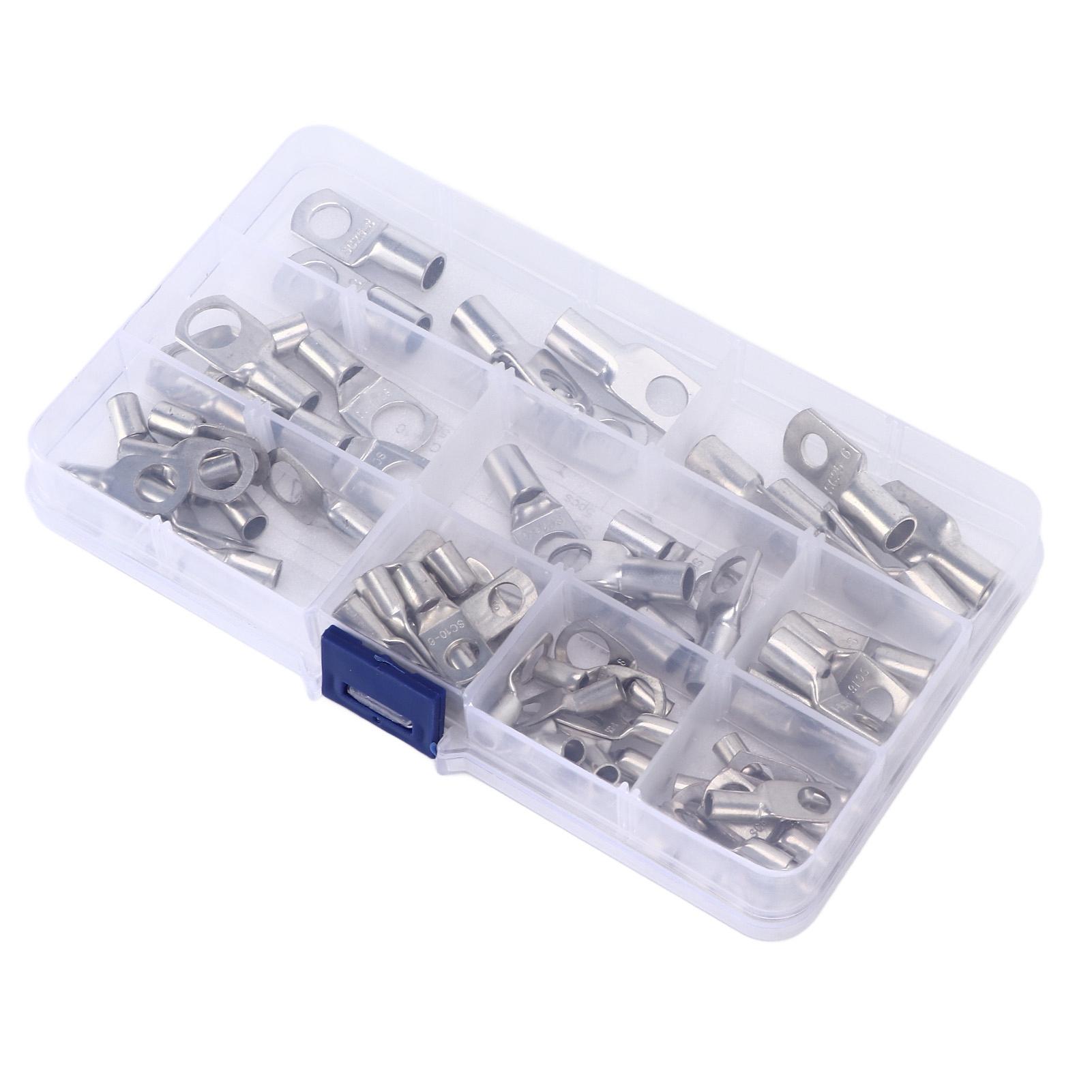

65pcs Heavy Duty Battery Cable End Copper Wire Lugs Terminal Connectors for Vehicle Boat Marine