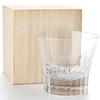 Kristall-Tumbler, Whiskyglas, Sakeglas, Handgeschnitzt, Premium Handgefertigt, Handpolierter Schliff, Zarter Glanz, 230 ml, Holzverpackung