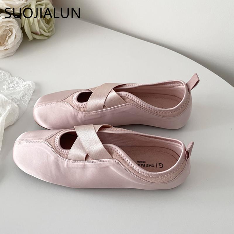 Fashion SUOJIALUN 2025 Spring New Brand Women Flat Shoes Fashion Round Toe Slip On Ladies Elegant Loafer Shoes Soft Flat Heel Boat Shoes