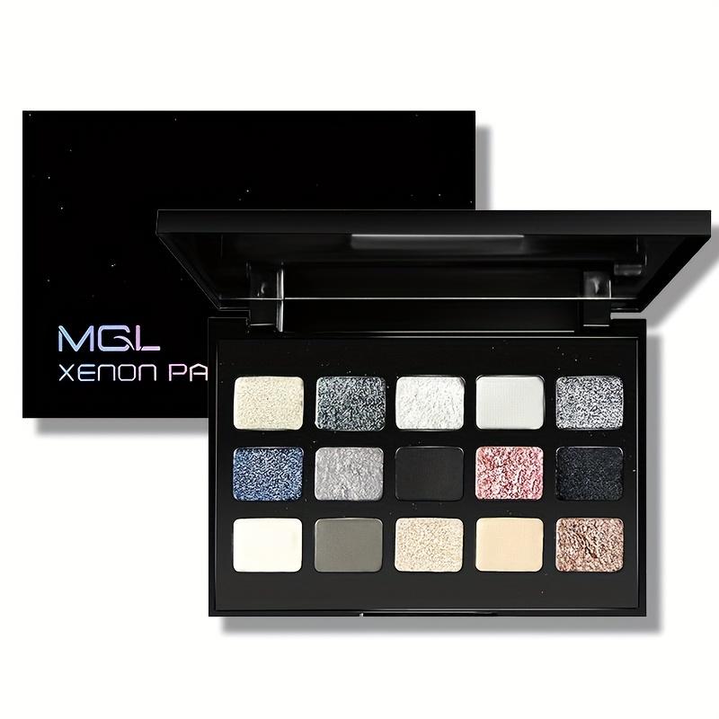 15-Farben Lidschattenpalette Mattes & Schimmerndes Finish, Smoky Punk Make-up mit Glitzerakzenten, Gemischte Farbtöne für Alltag & Besondere Anlässe