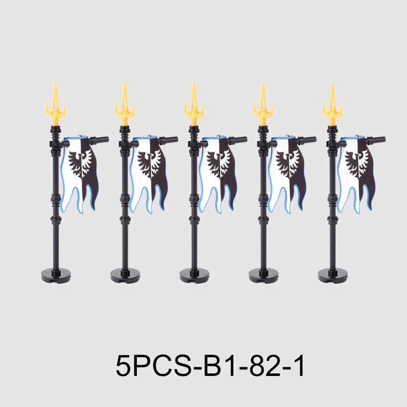 Medieval Military Flag Series War Castle Knight Soldier Warrior Accessories Building Blocks Ancient Holy Rome Bricks Toys Gifts