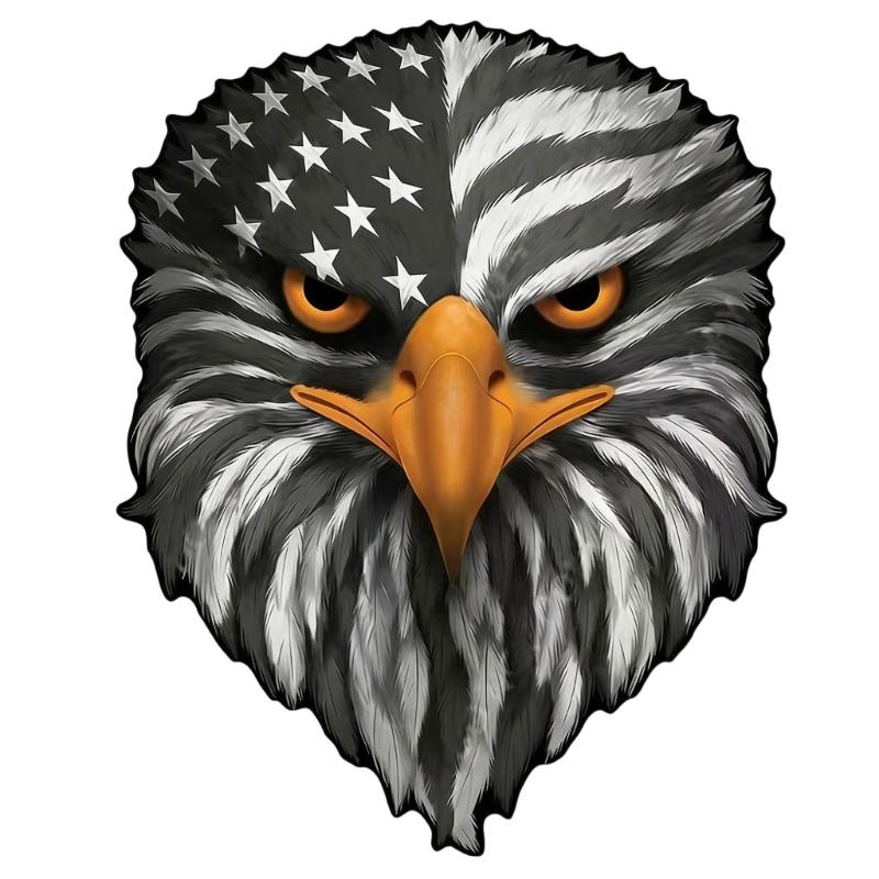 Strong Reflective Patriotic Bird & Flag Sticker Eye Catching Vehicle Sticker for Auto Laptop Coolers Bottle Gift