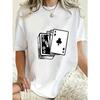 Oversized T Shirt Dress Black Playing Cards Print Casual Streetwear Outfit