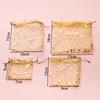 50pcs/Lot Multiple-sizes Printing Star Moon Christmas Organza Sack Drawstring Charm Packaging Bags Daily Jewelry Package