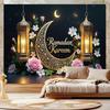 Elegant Eid Al-Adha Moon Photography Backdrops Wall Decoration for Room and Party,Festive Home Decor for New Year and Eid Celebrations