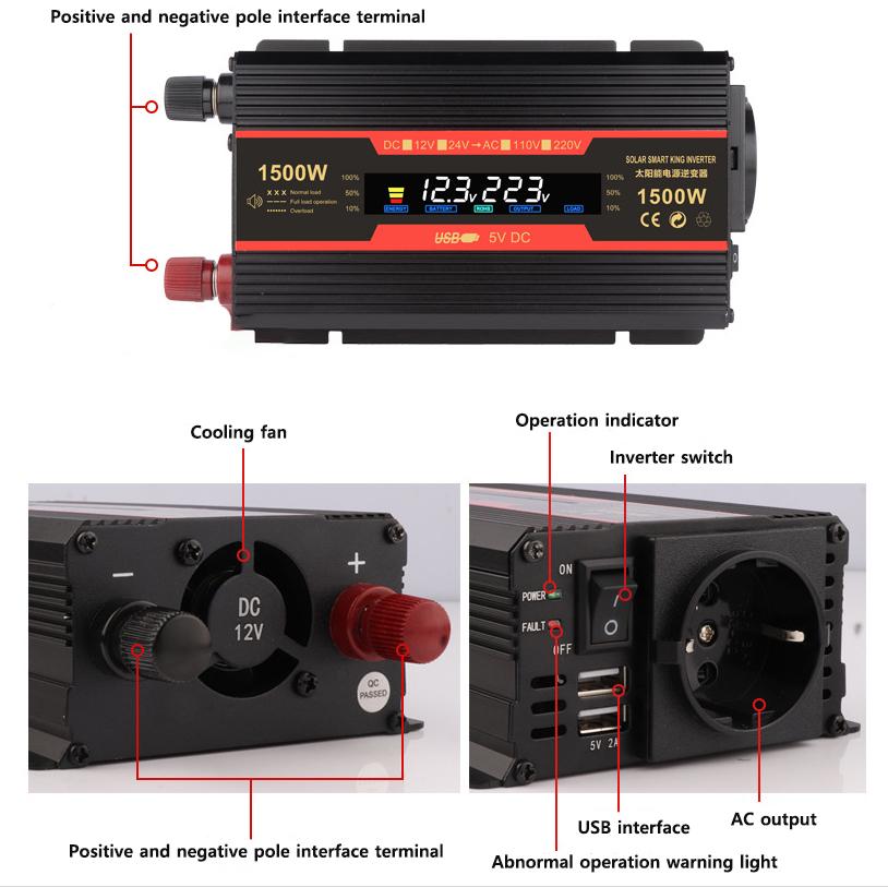 Buy Modified Chord Wave 500W2000W European Standard Inverter 12V24V To