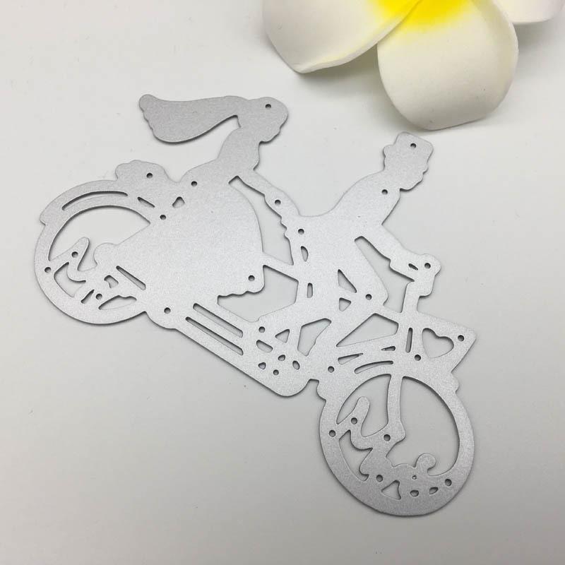 Kovové vykrajovátka a šablony pro pár na kole, Die Cut pro DIY Scrapbooking Album Papírové Karty Ražba