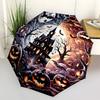 1pc Halloween Haunted Castle Auto Folding Umbrella, Sturdy And Durable Automatic Folding Umbrella with 8 Ribs, Convenient for Outdoor Use139