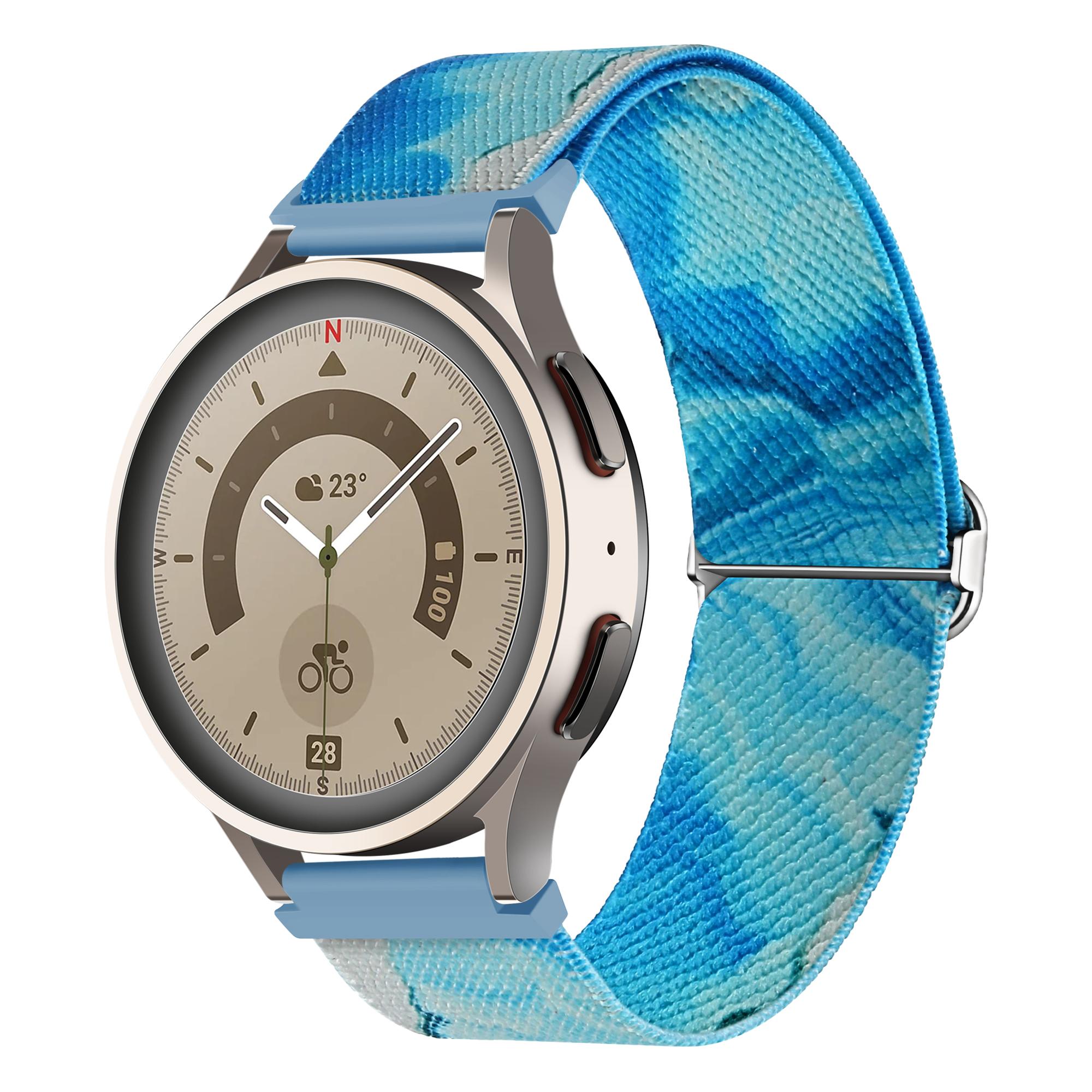 

Nylon Watch Band for Coros Pace 2/Apex 42mm ,20mm Pattern Adjustable Braided Loop Strap Geometric Rainbow