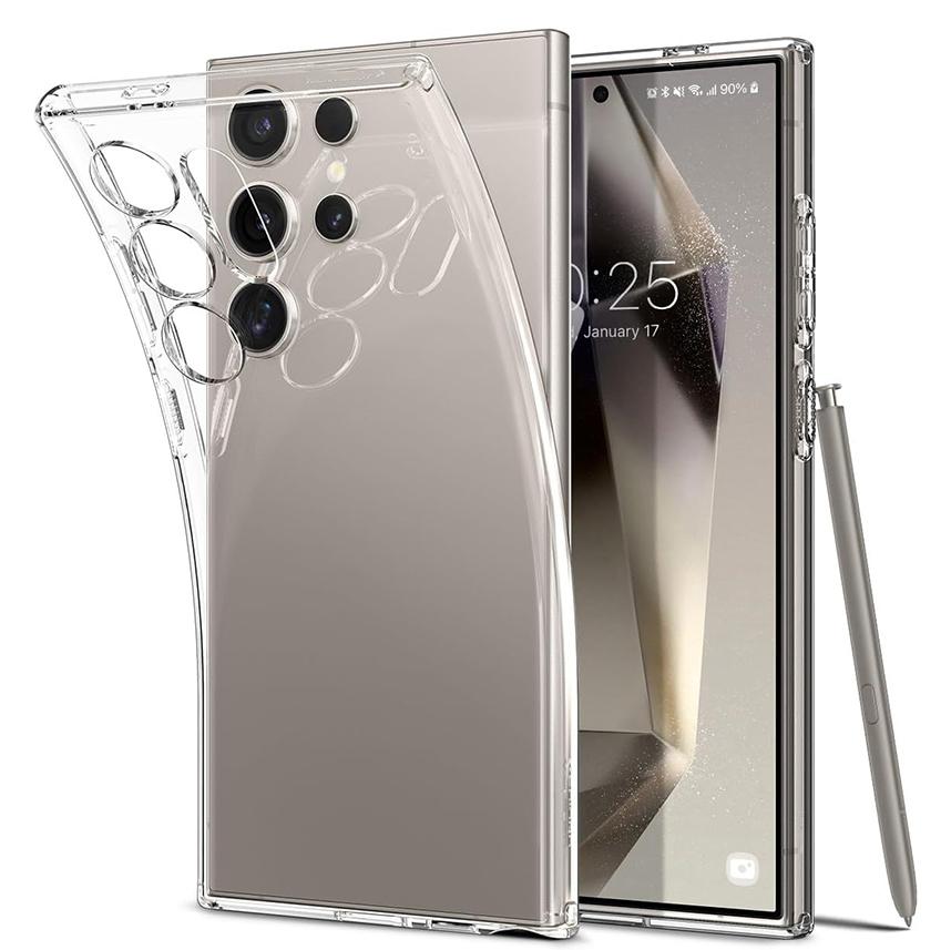 Husa din silicon neagra transparenta de lux pentru Samsung Galaxy S24 S23 S21 FE S22 Ultra Plus Husa TPU moale ultra subtire S24Ultra S24+