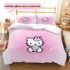 Hello Kitty  Pattern Bedding Quilt Set  Home Decoration  Gift (1 * duvet cover + 2 * pillowcase  without core)
