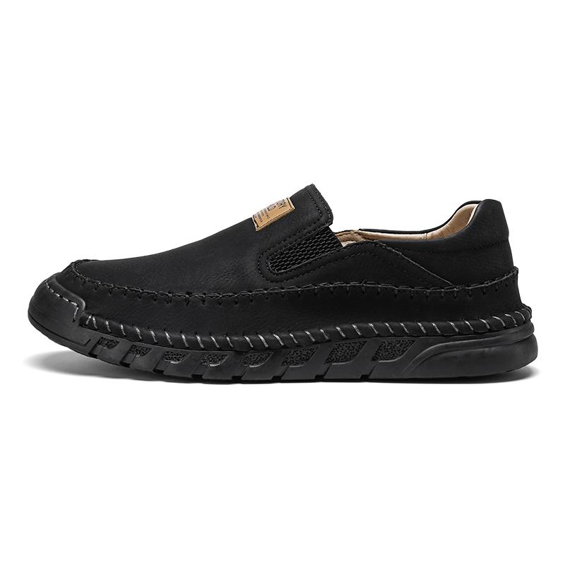 38-46 Men's Handmade Leather Shoes Casual Loafers Slip On Leather Flats Outdoor Walking Shoes