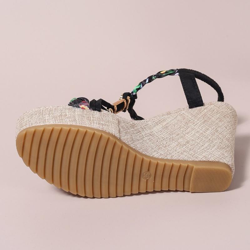 Fashion 2025 Summer Womens Light Wedge Sandals New Hot Sale Platform Peep Toe Elasticity Band Back Strap Slingback Boho Shoes Sandalias