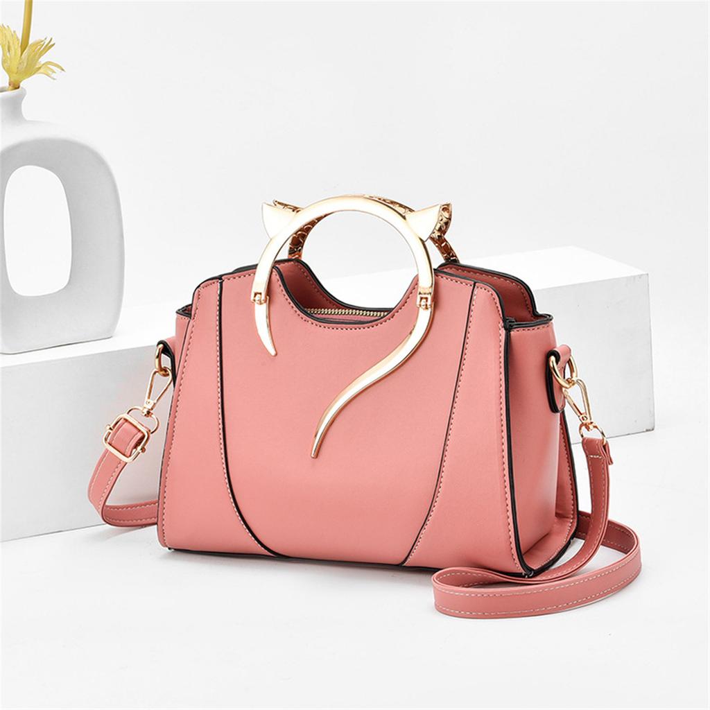 Women Cat Ear Top Handle Crossbody Bag PU Leather Shoulder Messenger Handbag
