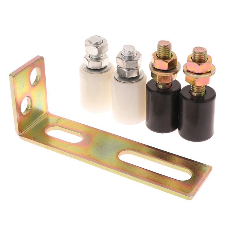 1Set Guide Wheel Patio Door Track Guide Rollers Sliding Door Guide Rollers With L-Pillar Bracket Adjustable Double Nylon Rollers