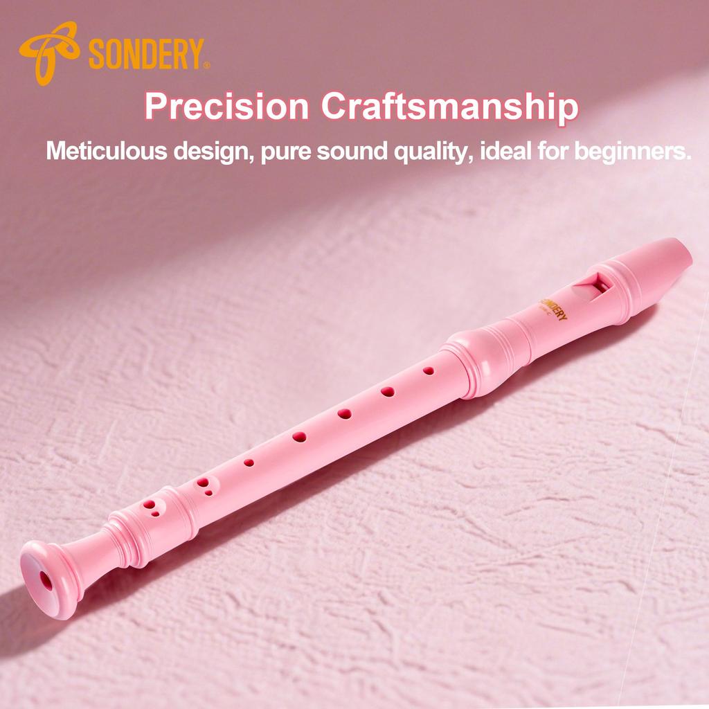 Sondery Sopranino Recorder German Style ABS Resin Beginner-Friendly Plastic Body Portable Pouch with Fingering Chart