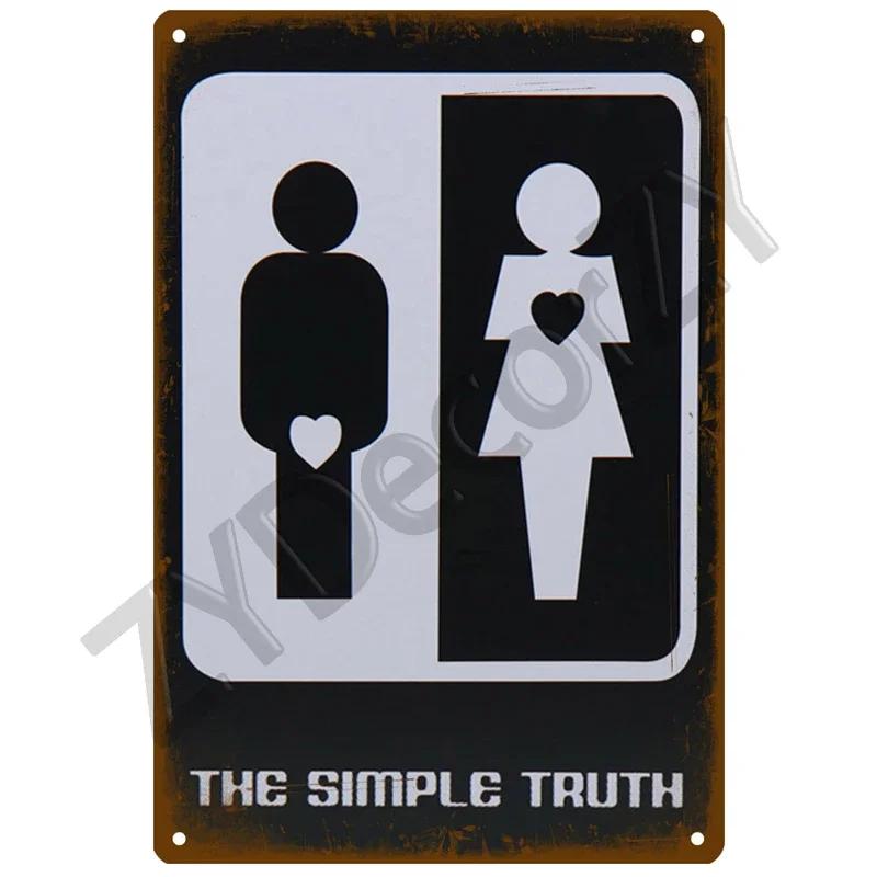 Muž, žena, vtipné WC cedule kovový plakát, toaletní deska plechová plaketa KTV bar BBQ obchod koupelna nástěnná dekorace domácí vintage foto hospoda