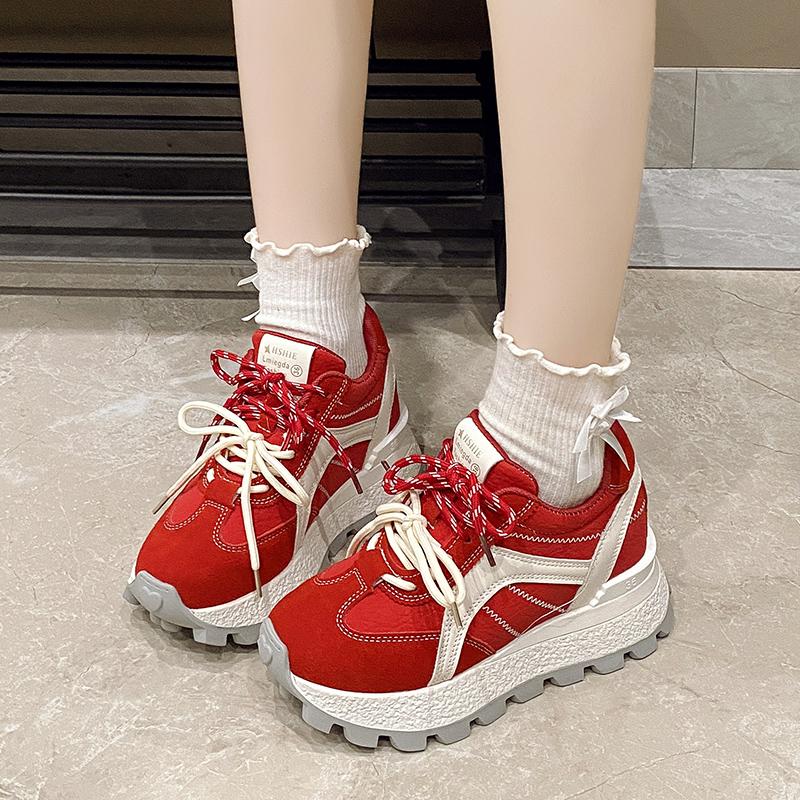 

Fashion Red Women s 2025 New Spring Summer Versatile Sports Leisure Oes Retro Racing Soft Bot Agan Oes Cross Bule Casual Shoes 35 красный