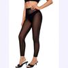 Sexy Netz-Leggings in Unifarben, Neun-Punkte, Transparent, für Schlankere Taille und Beine