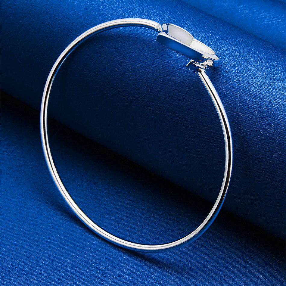 Luxurious 925 Sterling Silver Exquisite Heart-shaped Bracelet for Women's Fashion Parties, Wedding Jewelry