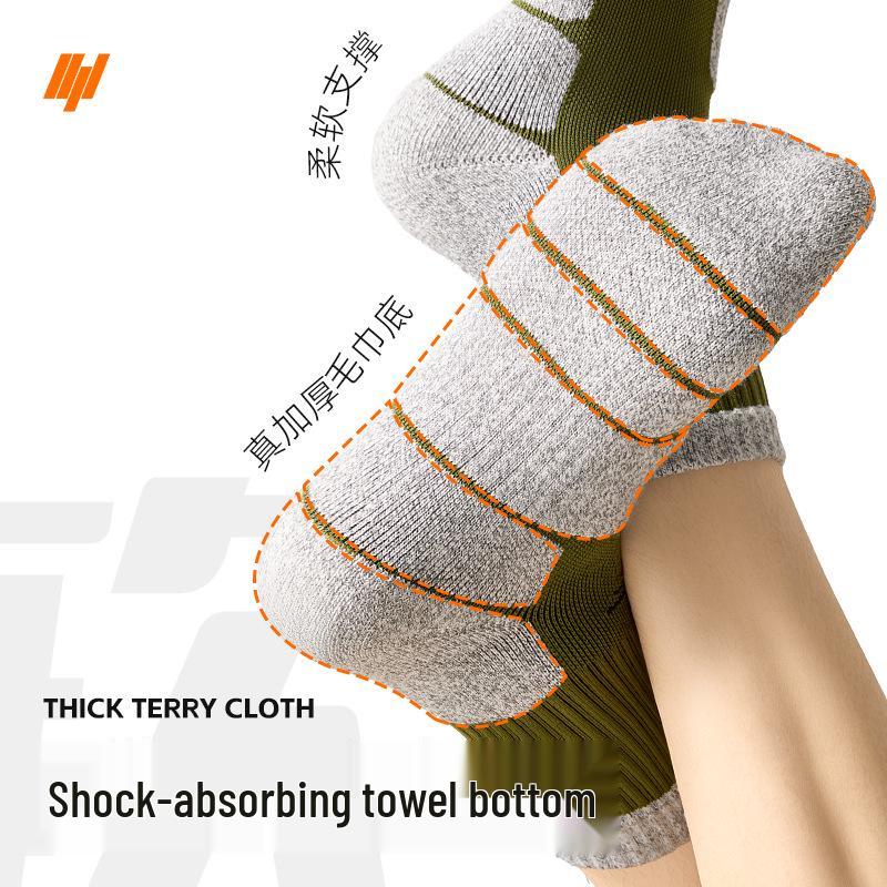 Herren Mittelhohe Geruchshemmende Laufsocken - Dicke Sohle für Herbst/Winter, Ideal für Marathon und Sport