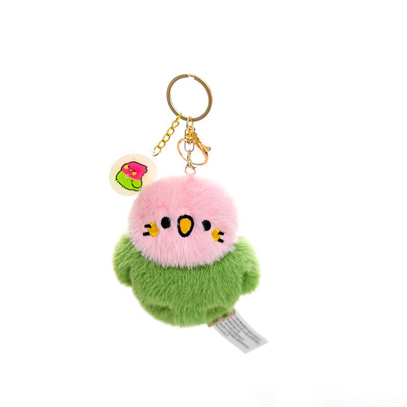 Plush Bird Keychain Soft Stuffed Animal Bag Charm Accessory for Backpack Purse Zipper Pull Decoration with Metal Ring and Clip