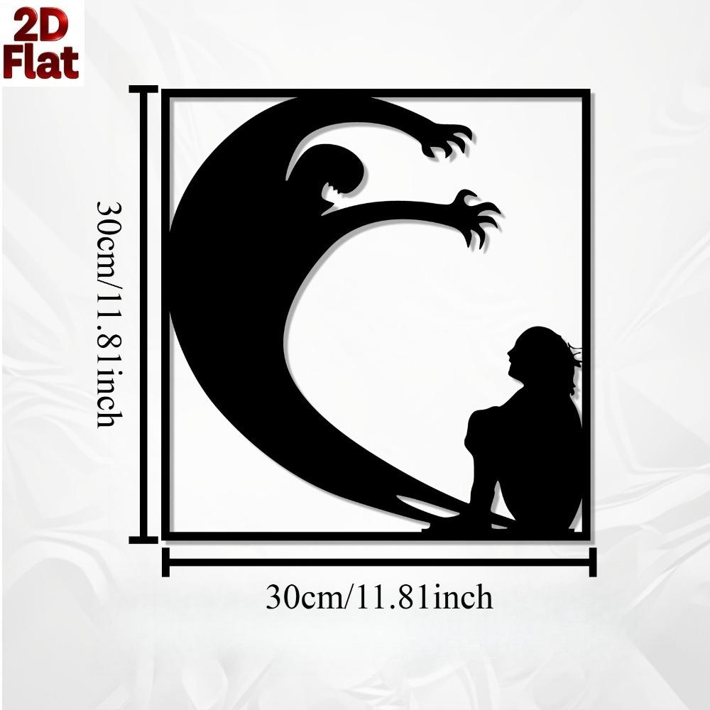 

1pc Surf Wave Metal Wall Art Dynamic Surfer Mural for Summer Halloween Surfing Lovers Weather Resistant Iron Decor Patio Garden Fence Outdoor 12in
