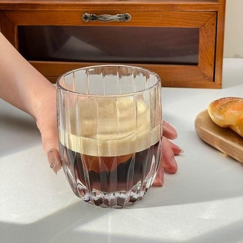 

285 мл или 340 мл Стеклянная чашка Ветроустойчивая Взрывозащищенная Высокотемпературостойкая Чашка для воды Бытовая чашка для молока и сока Бокал для вина 1pcs
