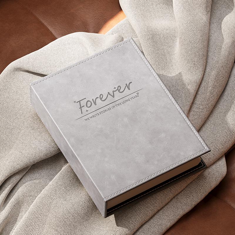 6-Inch Leather Slip-In Photo Album, Holds 5-Inch Photos, Commemorative Baby and Family Album, Large Capacity