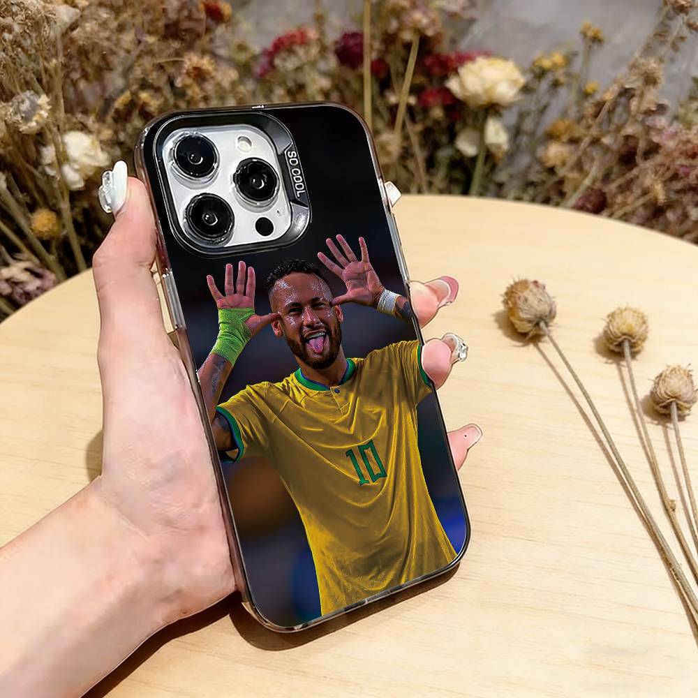 Football Star 10 N-Neymar Phone Case For iPhone 17,16,15,14,13,12,11 Plus,Pro Max,XS,Colorful Silver Black Cover
