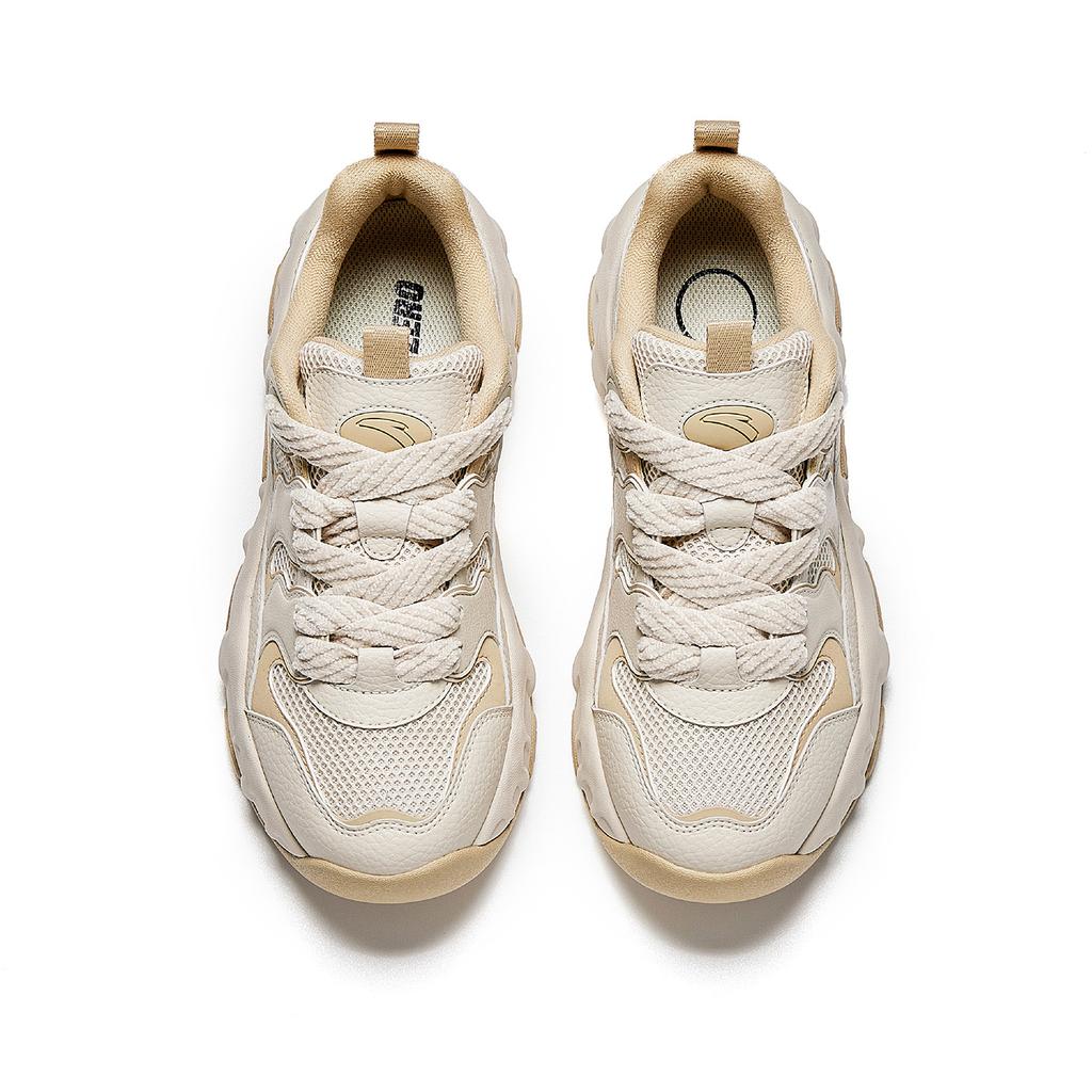Anta Milk Candy Cushioning Height Increasing Abrasion Resistant Lightweight Low top Casual Shoes Women's Chalk/Raw Wood 922618887-2