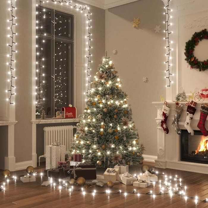 VidaXL Guirlande à LED Compacte avec 2000 LED Décoration de Noël Ornement de Vacances Décoration de Fête Intérieur Blanc 343265