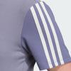 Adidas Originals Trefoil Crop Tee Three-Stripe Colorblock Sports Short Sleeve T-Shirt Women Tops Silver-Grey Violet IU4848