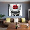 Sexy Woman Red Lips Wall Art Posters Modern Home Living Room Bedroom Decorative Canvas Painting Picture Print Artwork