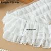 13CM Wide 3D Pleated Mesh Chiffon Fabric White Black Ruffled Lace Trims  DIY