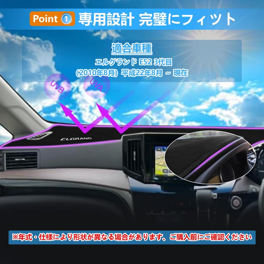 ZdeduoCar Dashboard Mat for Nissan Elgrand E52 Custom Designed with UV Reduced and Easy Installation for Interior Protection (3rd Generation),