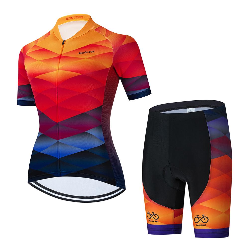 Women Summer New Short Sleeve Cycling Jersey Racing Bicycle Clothing Suit Breathable Mountain Bike Clothes Maillot Ropa Ciclismo