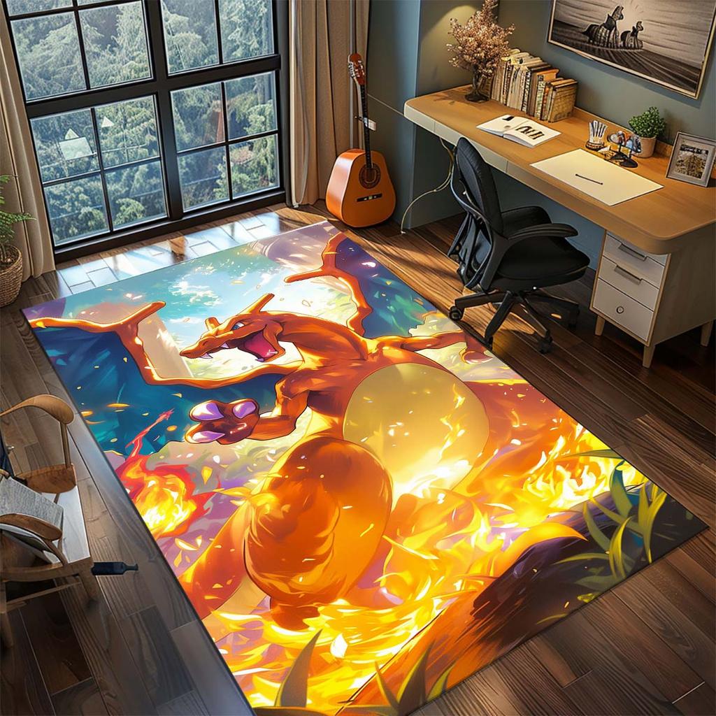 Pokemon Anime Rug Carpet Large Area Rug Non Slip Washable Floor Mat Gamer Room Bedroom Home Decor -QJY